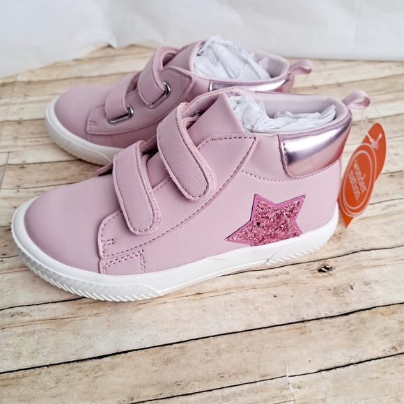 Wonder Nation Pink Star Sneakers with Velcro Straps - Picture 2 of 9